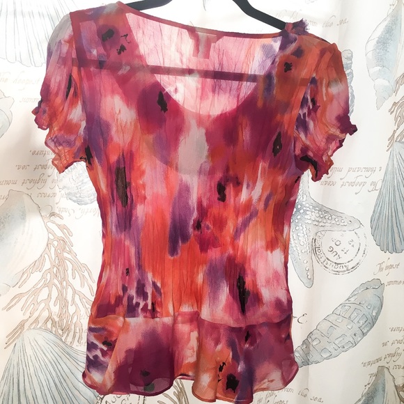 3 for $25!!! Sunny Leigh short sleeved blouse, size Small. - Picture 2 of 2